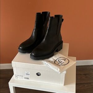 ASH “MELROSE” women’s black leather ankle boots
